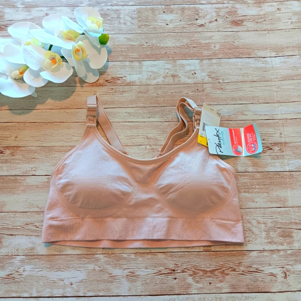 Playtex pink wirefree nursing pumping bra bralette size M NWT